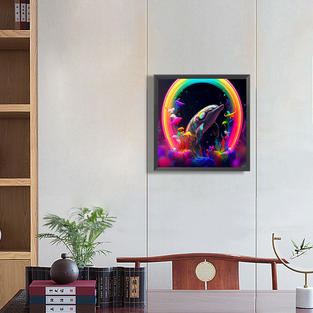 Glorious Dolphin - Full Round Drill Diamond Painting 30*30CM