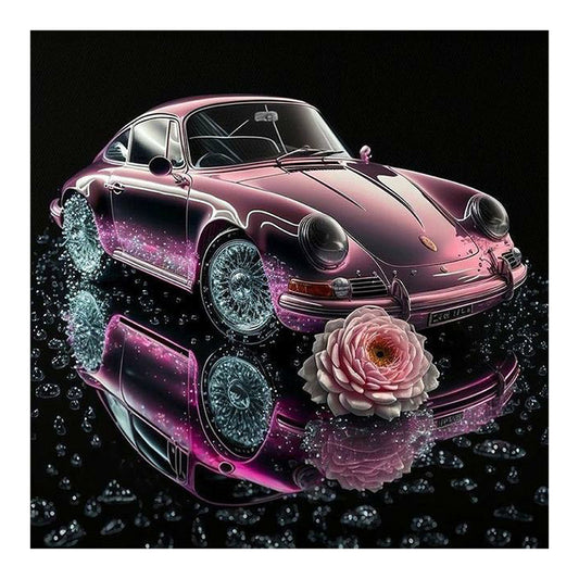 Pink Sports Car - Full Round Drill Diamond Painting 30*30CM