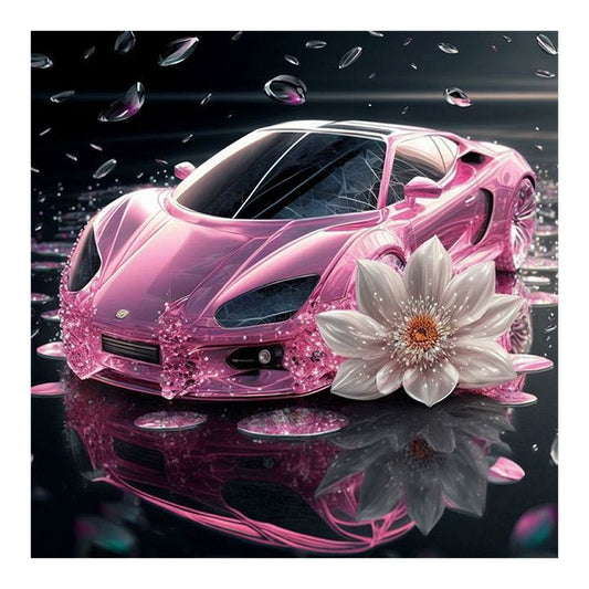 Pink Sports Car - Full Round Drill Diamond Painting 30*30CM