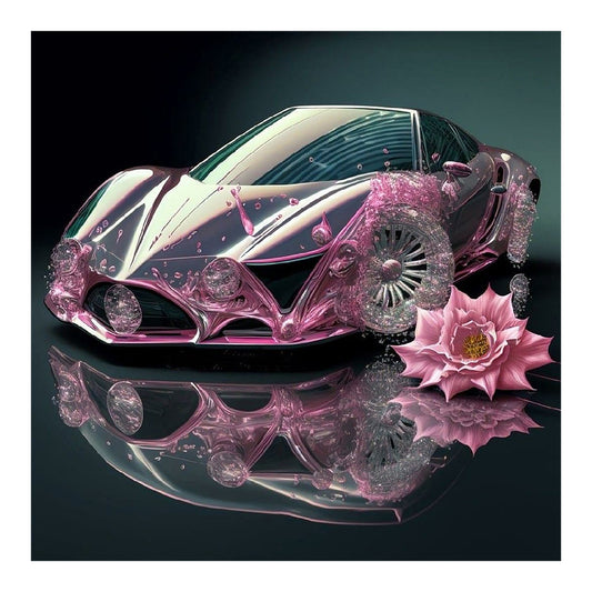 Pink Sports Car - Full Round Drill Diamond Painting 30*30CM