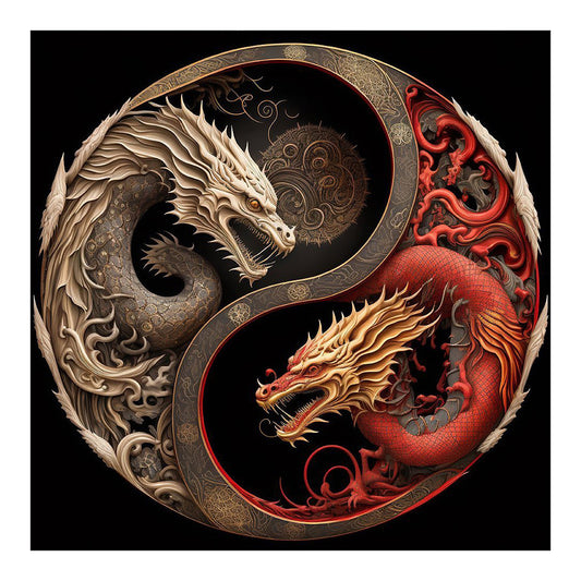 Tai Chi Dragon Painting - Full Square Drill Diamond Painting 30*30CM