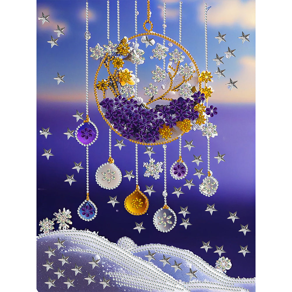 Purple Campanula - Special Shaped Drill Diamond Painting 30*40CM