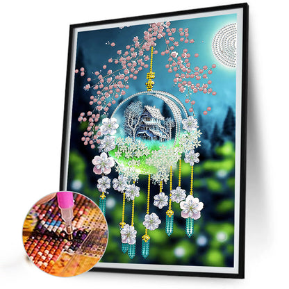 Green Leaf Water Drop Microcosm - Special Shaped Drill Diamond Painting 30*40CM