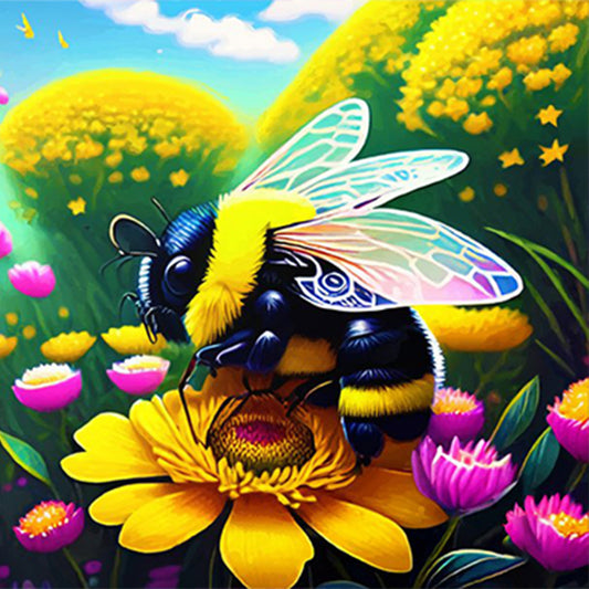 Bee - Full Round Drill Diamond Painting 30*30CM