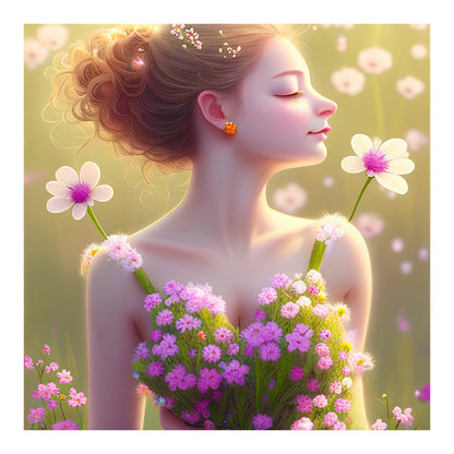 Flower Fairy - Full Round Drill Diamond Painting 30*30CM