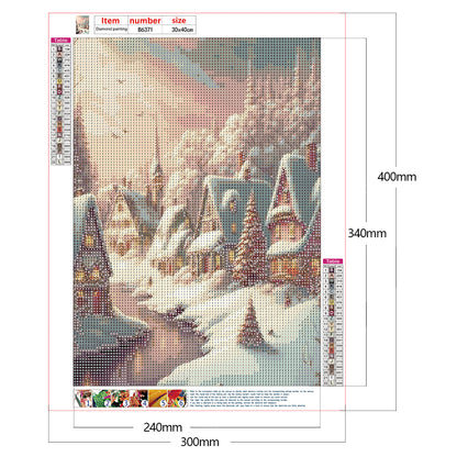 Pink Snowflake Castle - Full Round Drill Diamond Painting 30*40CM