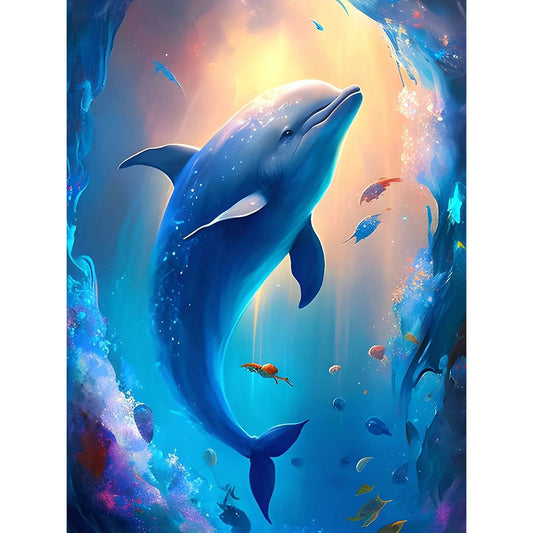 Deep Sea Dolphin - Full Round Drill Diamond Painting 30*40CM