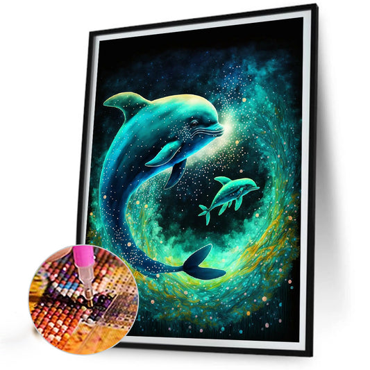 Deep Sea Dolphin - Full Round Drill Diamond Painting 30*40CM