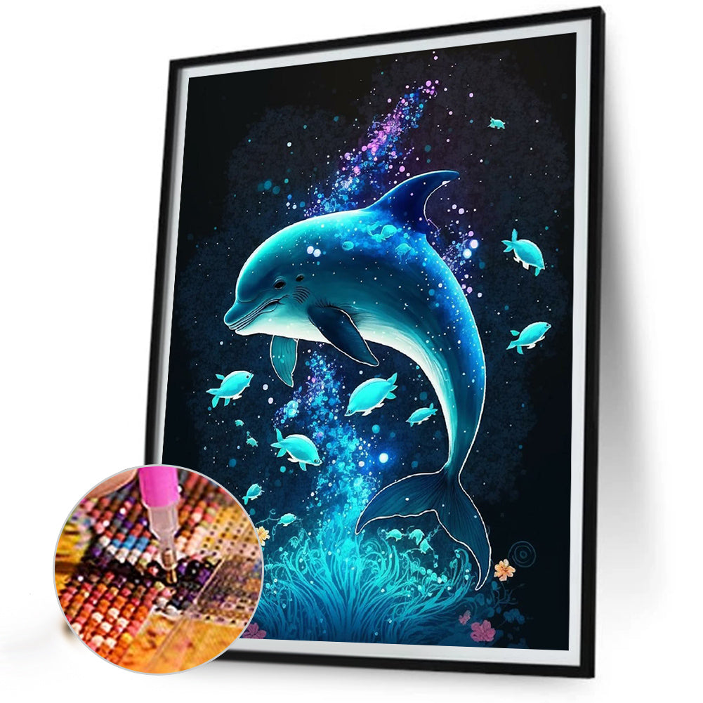 Deep Sea Dolphin - Full Round Drill Diamond Painting 30*40CM