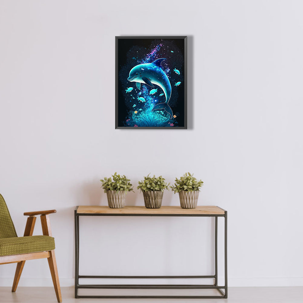 Deep Sea Dolphin - Full Round Drill Diamond Painting 30*40CM