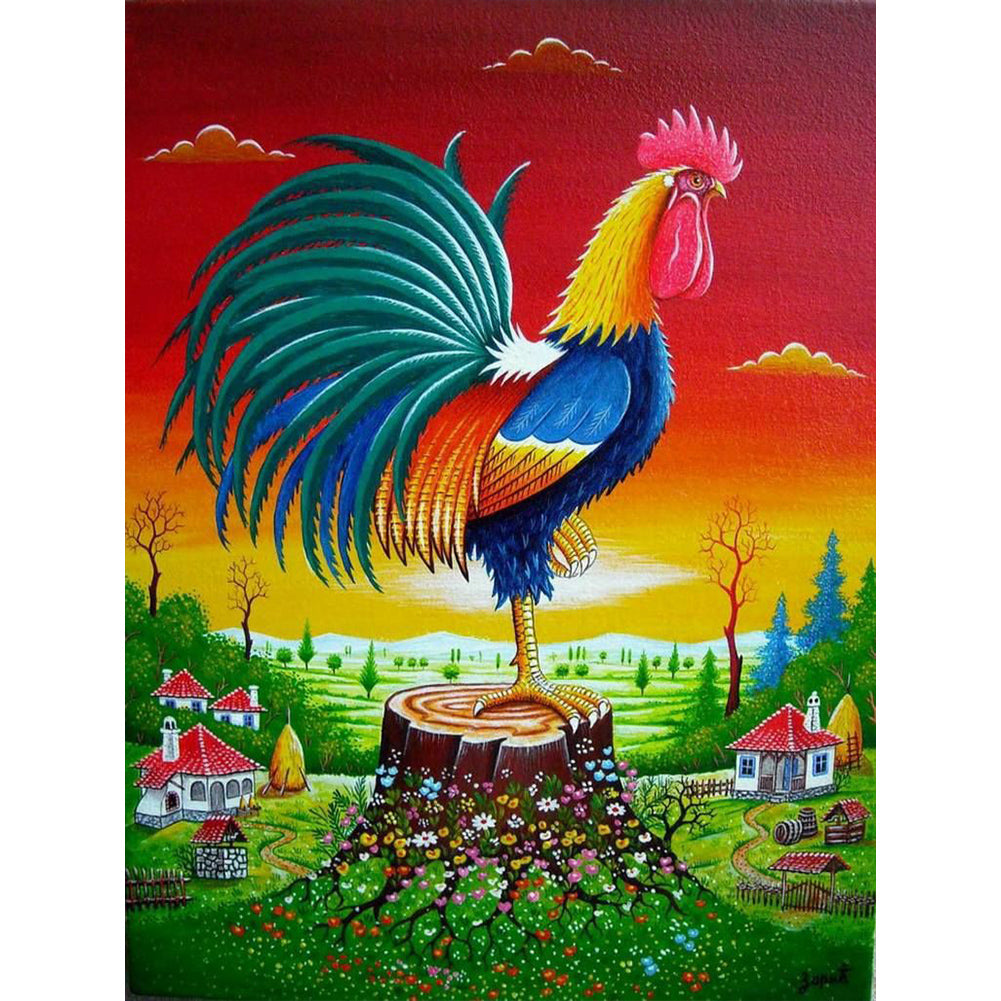 Rooster - Full Round Drill Diamond Painting 30*40CM