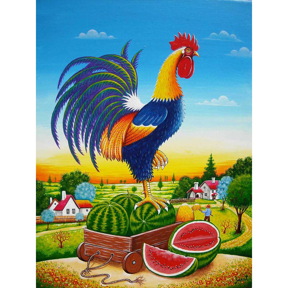 Rooster - Full Round Drill Diamond Painting 30*40CM