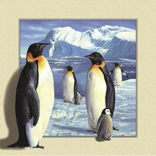 Snow Mountain Penguin - Full Square Drill Diamond Painting 30*30CM