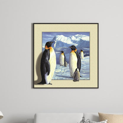 Snow Mountain Penguin - Full Square Drill Diamond Painting 30*30CM