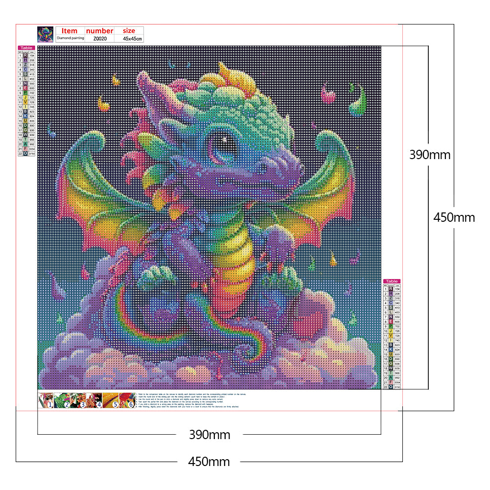 Baby Dragon - Full Round Drill Diamond Painting 45*45CM