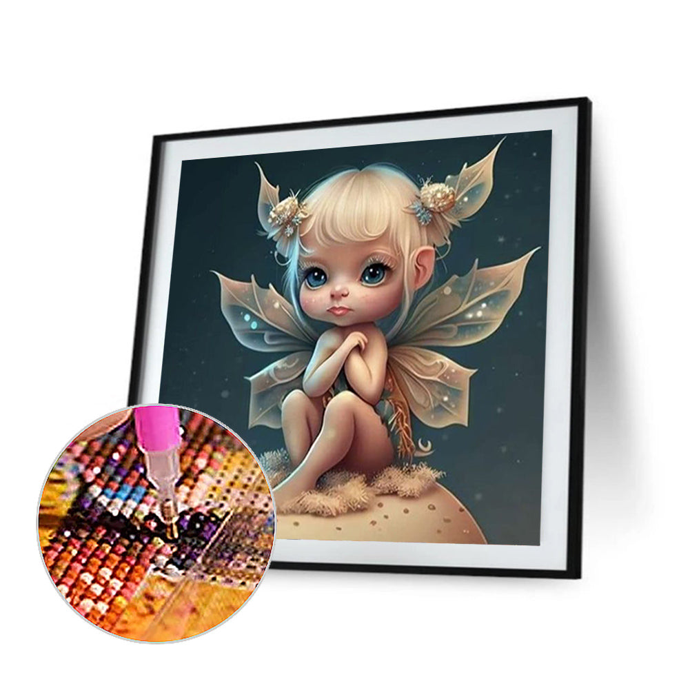 Little Angel Girl With Wings - Full Round Drill Diamond Painting 35*35CM