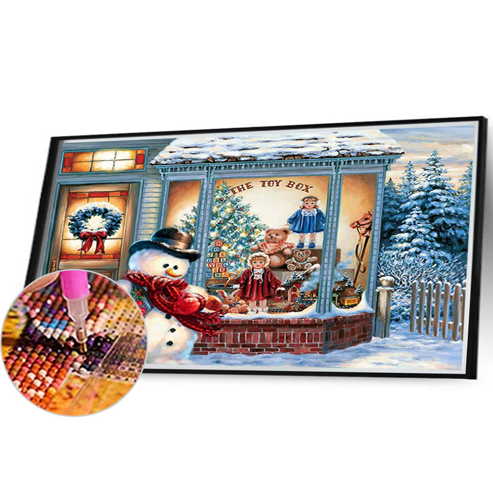 Christmas Snowman - Full Round Drill Diamond Painting 40*30CM