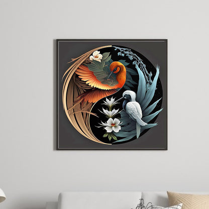 Yin And Yang Diagram Of Parrot - Full Round Drill Diamond Painting 40*40CM