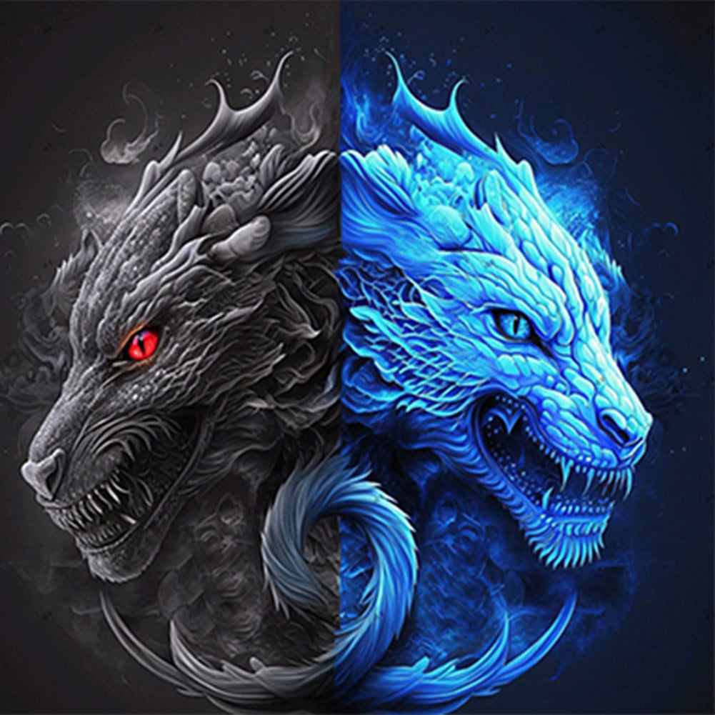 Dragon Yin Yang Diagram - Full Round Drill Diamond Painting 50*50CM