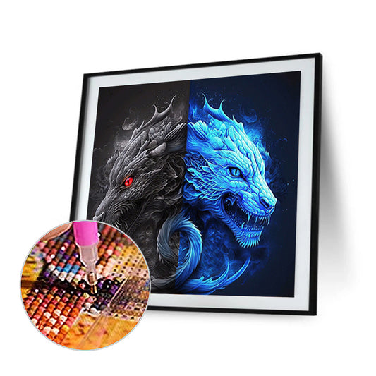Dragon Yin Yang Diagram - Full Round Drill Diamond Painting 50*50CM