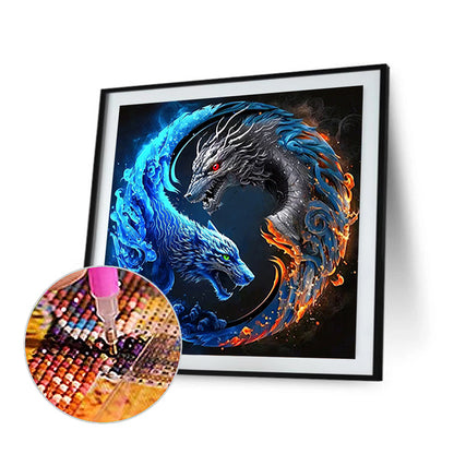 Dragon Yin Yang Diagram - Full Round Drill Diamond Painting 50*50CM