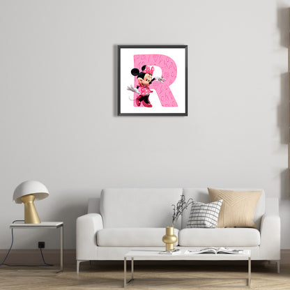 Minnie Letter R - Full Round Drill Diamond Painting 30*30CM