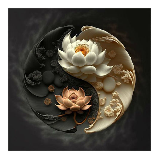 Lotus Yin Yang Diagram - Full Round Drill Diamond Painting 30*30CM