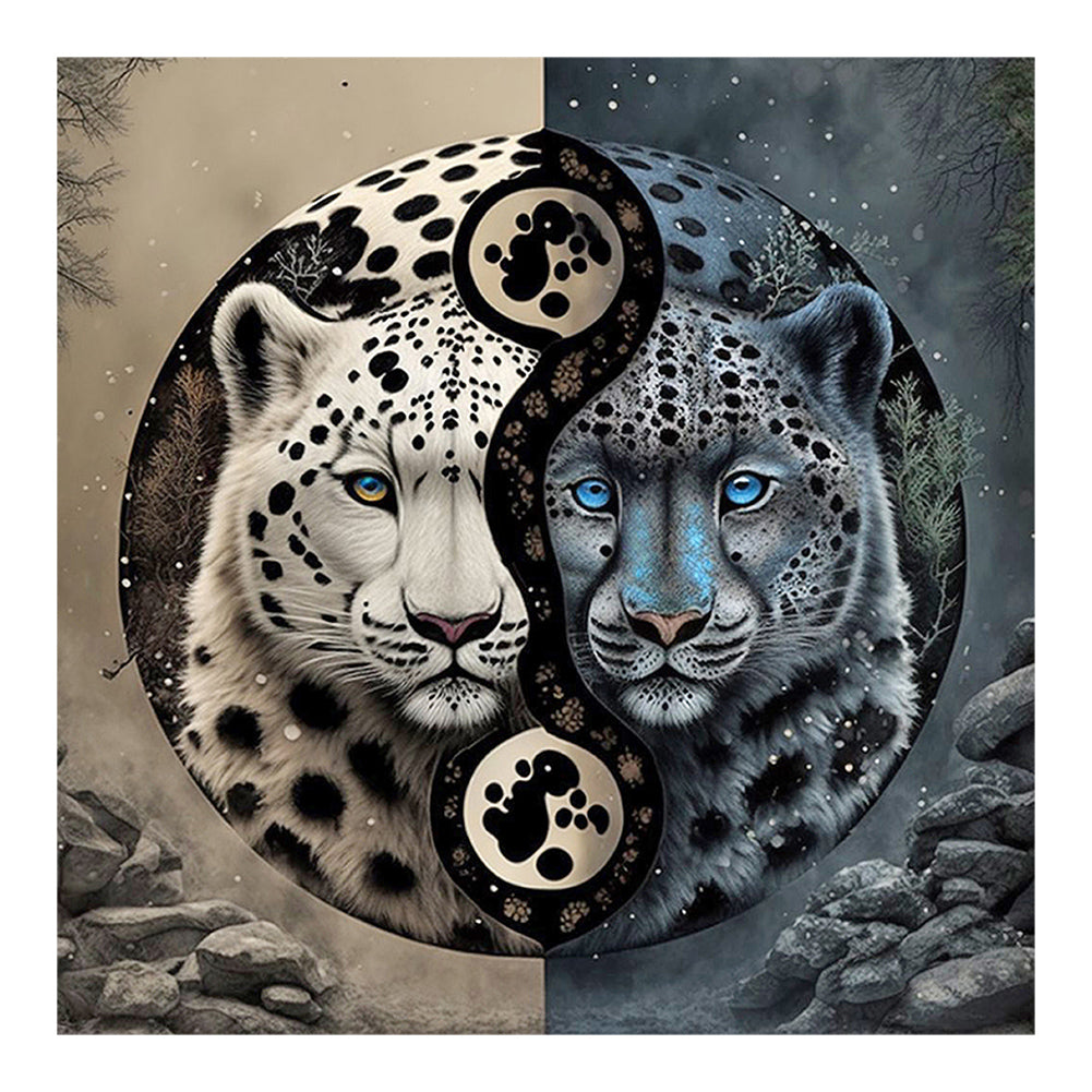 Leopard Yin Yang Diagram - Full Round Drill Diamond Painting 50*50CM