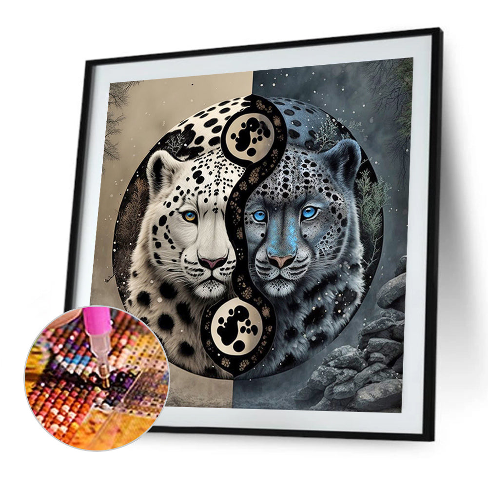 Leopard Yin Yang Diagram - Full Round Drill Diamond Painting 50*50CM