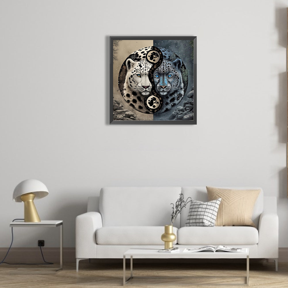 Leopard Yin Yang Diagram - Full Round Drill Diamond Painting 50*50CM