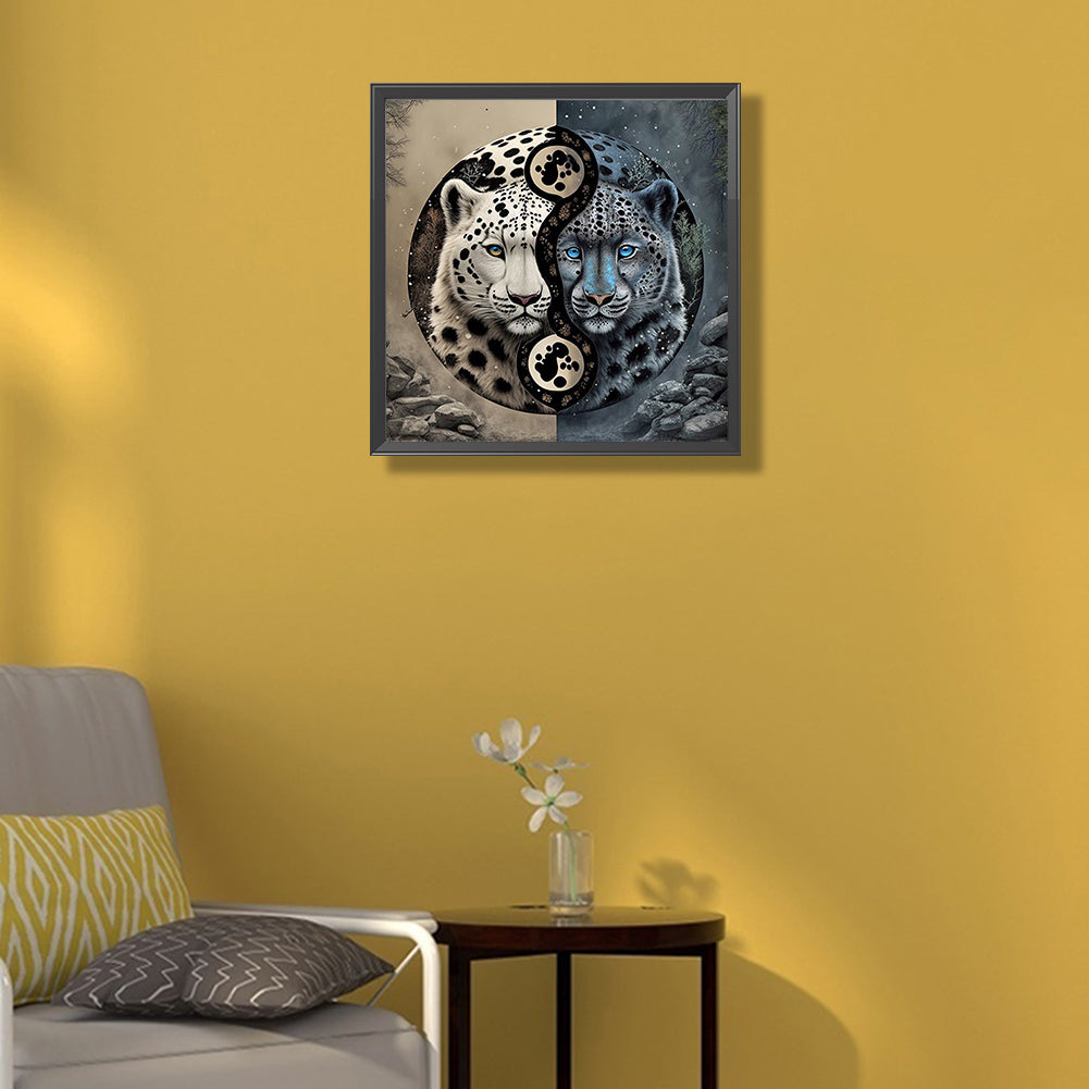 Leopard Yin Yang Diagram - Full Round Drill Diamond Painting 50*50CM