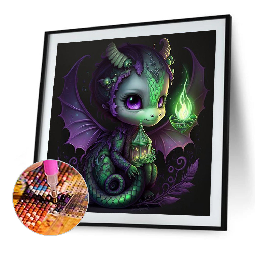 Candlelight Wyvern - Full Round Drill Diamond Painting 30*30CM