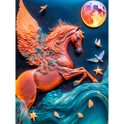 Pegasus Relief Painting - Full Round Drill Diamond Painting 30*40CM