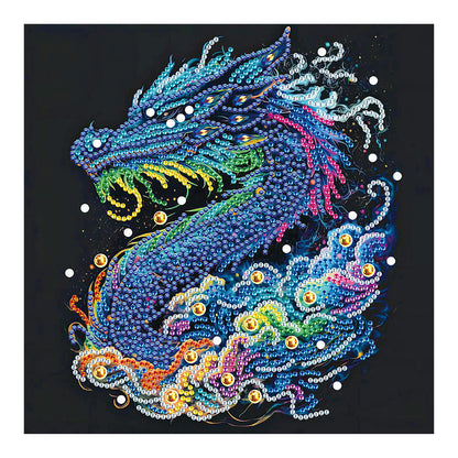 Colorful Chinese Dragon - Special Shaped Drill Diamond Painting 30*30CM
