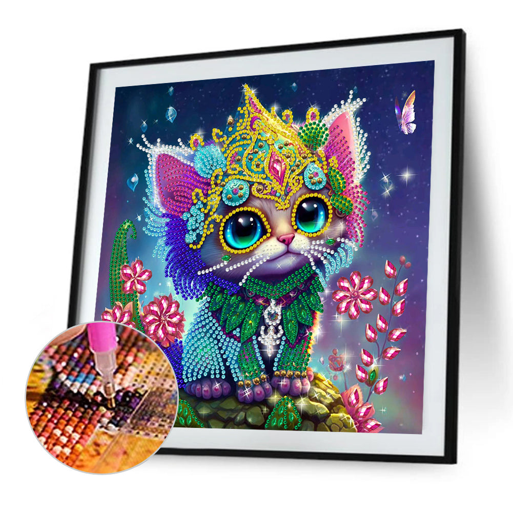 Jeweled Kitten - Special Shaped Drill Diamond Painting 30*30CM