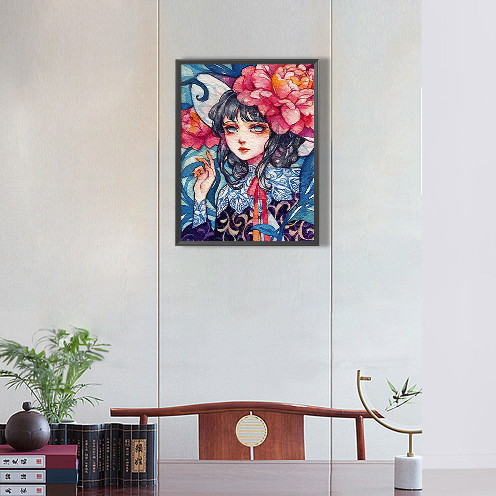 Anime Girl - Full Round Drill Diamond Painting 30*40CM