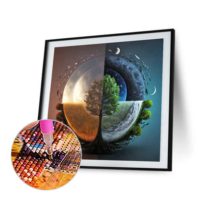 Seasonal Change Chart Of The Sun And The Moon - Full Round Drill Diamond Painting 40*40CM