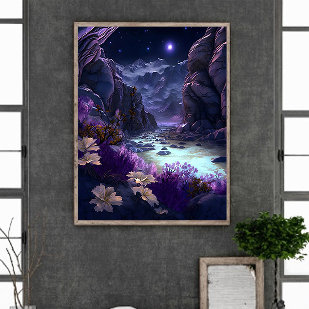 Purple Valley - Full Round Drill Diamond Painting 40*50CM