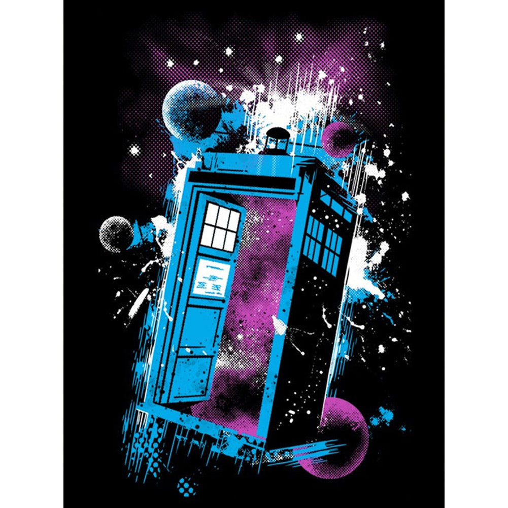 Doctor Fantastic Phone Booth-O630*40cm(canvas) full-round drill diamond painting