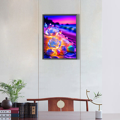 Seaside Crystal Rose 30*40Ccm(canvas) full round drill diamond painting