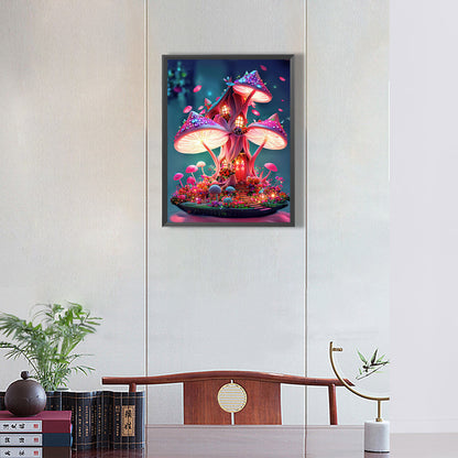 Dream Mushroom House 30*40Ccm(canvas) full round drill diamond painting