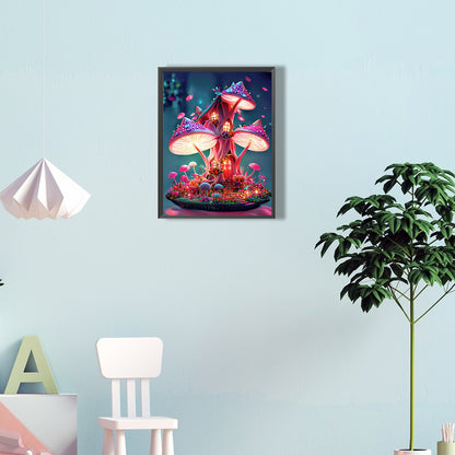Dream Mushroom House 30*40Ccm(canvas) full round drill diamond painting