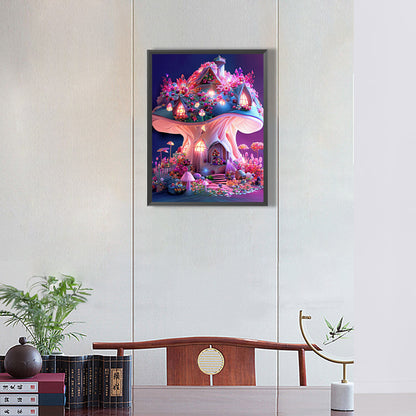 Dream Mushroom House 30*40Ccm(canvas) full round drill diamond painting