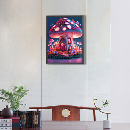Dream Mushroom House 30*40Ccm(canvas) full round drill diamond painting