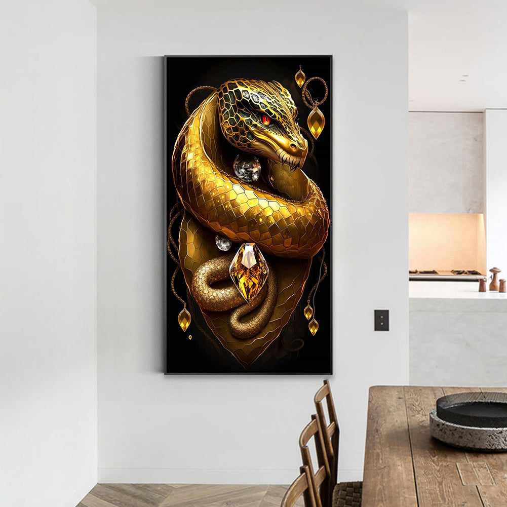 Golden Snake - Full Square Drill Diamond Painting 40*70CM