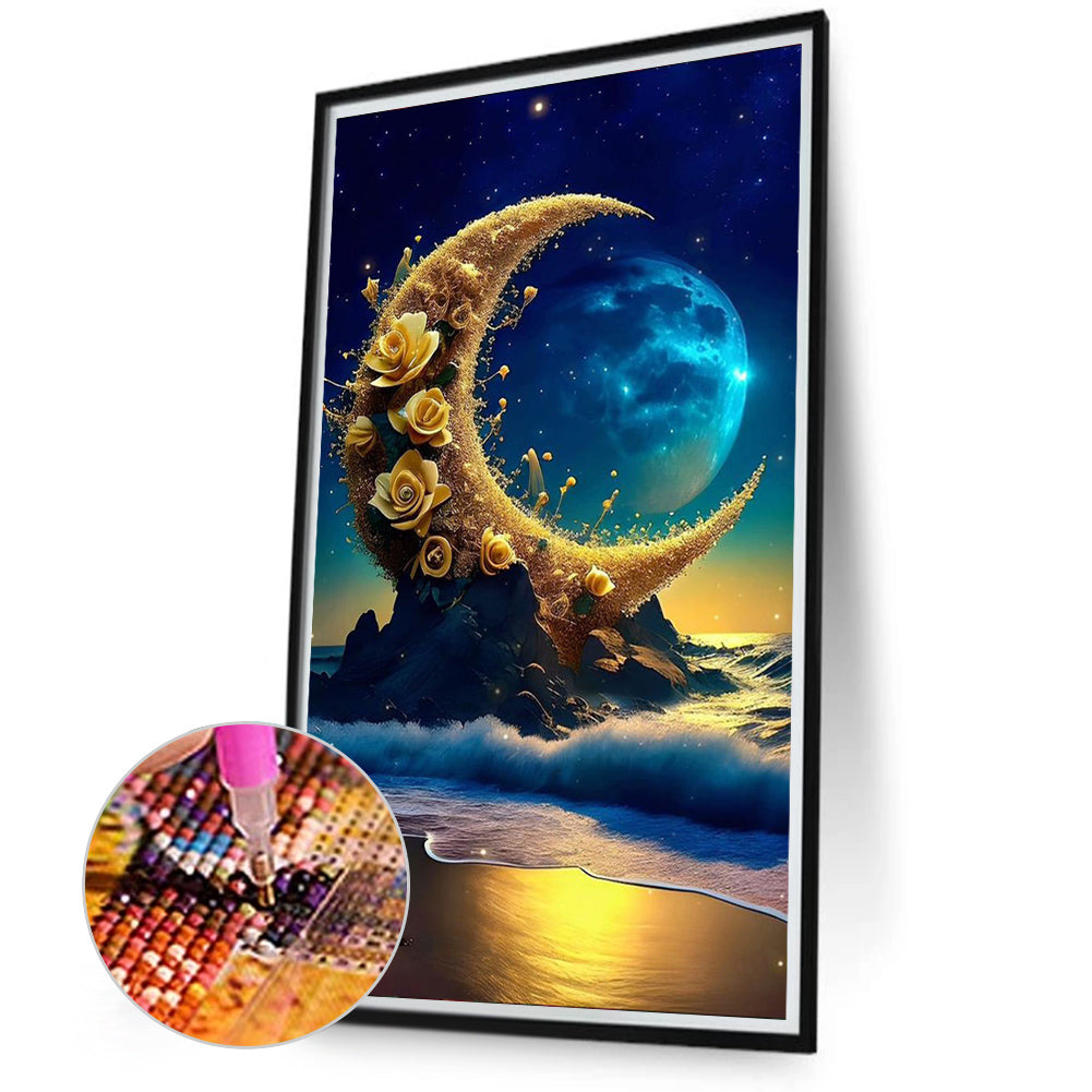 Bright Moon On The Sea - Full Square Drill Diamond Painting 40*70CM