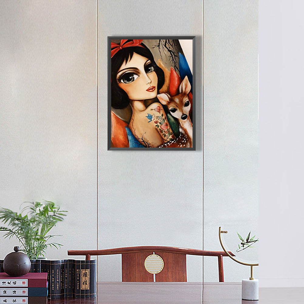 Snow And Deer 30*40Ccm(canvas) full round drill diamond painting