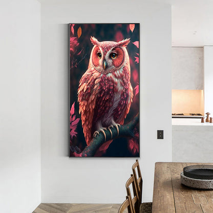 Pink Owl 40*70Ccm(canvas) full round drill diamond painting