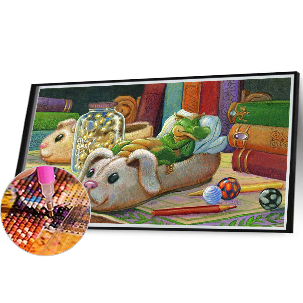 Sleeping Dinosaur-O630*50cm(canvas) full-round drill diamond painting