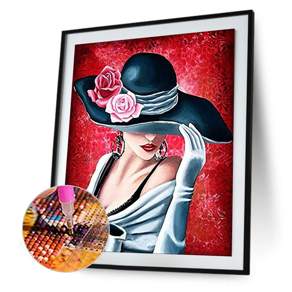 Elegant Lady 45*50Ccm(canvas) full round drill diamond painting